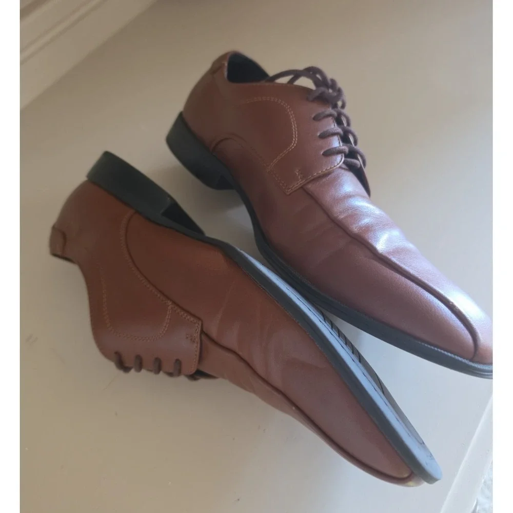 Alfani Seth Men's Brown Lace Up Dress Shoes Size 10.5M Casual Oxford